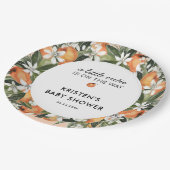 オレンジリトルかわいこちゃんベビーシャワー紙プレート ペーパープレート (アングル)