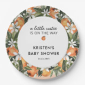 オレンジリトルかわいこちゃんベビーシャワー紙プレート ペーパープレート (正面)