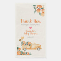 オレンジリトルかわいこちゃんベビーシャワー金ゴールドグリッター