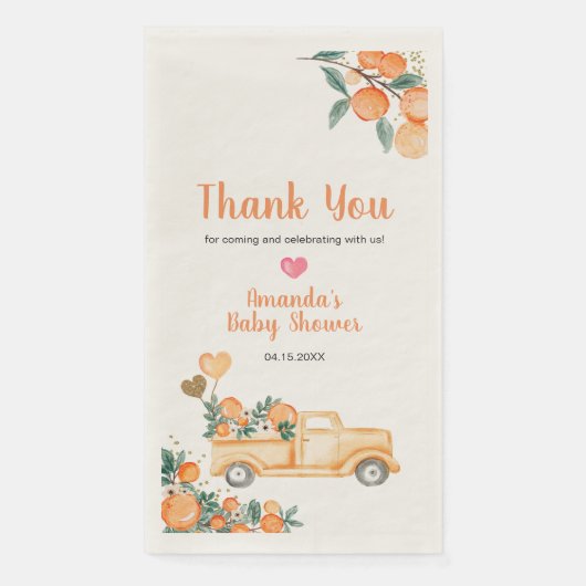 オレンジリトルかわいこちゃんベビーシャワー金ゴールドグリッター (正面)