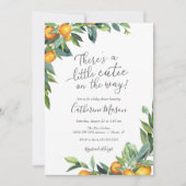 オレンジリトルかわいこちゃんベビーシャワー 招待状 (正面)
