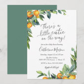 オレンジリトルかわいこちゃんベビーシャワー 招待状 (正面/裏面)