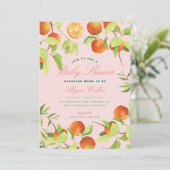 オレンジリトルかわいこちゃんベビ男女兼用ーシャワー 招待状 (スタンド正面)