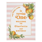 オレンジリトルかわいこちゃんワンバースデーウェルカムサイン ポスター (正面)