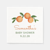 オレンジリトルかわいこちゃん柑橘系ベビーシャワー スタンダードカクテルナプキン (正面)