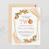 オレンジリトルかわいこちゃん柑橘系2nd誕生日パーティーインビ ポストカード (正面/裏面)