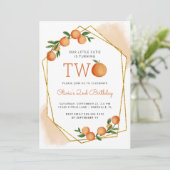 オレンジリトルかわいこちゃん柑橘系2nd誕生日パーティー 招待状 (スタンド正面)