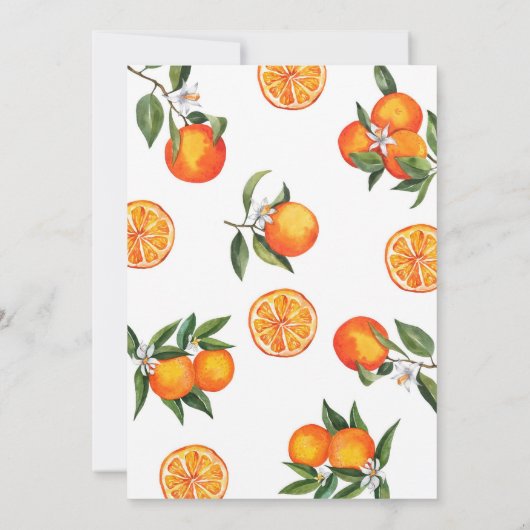 オレンジリトルかわいこちゃん柑橘類1st誕生日パーティー 招待状 (裏面)