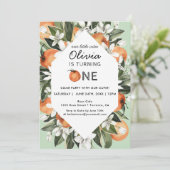 オレンジリトルかわいこちゃん1st誕生日パーティの招待状 招待状 (スタンド正面)