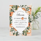 オレンジリトルかわいこちゃん1st誕生日パーティの招待状 招待状 (スタンド正面)