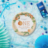 オレンジリトルかわいこちゃん1st誕生日 ペーパープレート (パーティー)