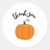 オレンジリトルカボチャありがとうステッカー ラウンドシール (正面)