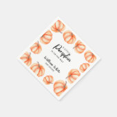 オレンジリトルカボチャハロウィーン秋ベビーシャワー スタンダードカクテルナプキン (角)