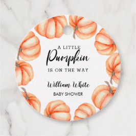 オレンジリトルカボチャハロウィーン秋ベビーシャワー フェイバータグ