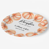 オレンジリトルカボチャハロウィーン秋ベビーシャワー ペーパープレート (アングル)