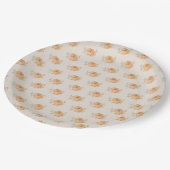 オレンジリトルカボチャ柄秋ベビーシャワー ペーパープレート (アングル)