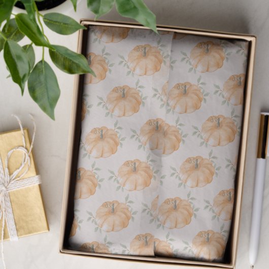 オレンジリトルカボチャ柄秋ベビーシャワー 薄葉紙