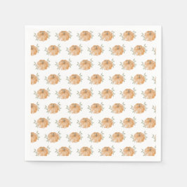 オレンジリトルカボチャ模様オータムベビーシャワー スタンダードカクテルナプキン