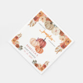 オレンジリトルカボチャ男女兼用ベビーシャワー スタンダードランチョンナプキン (角)