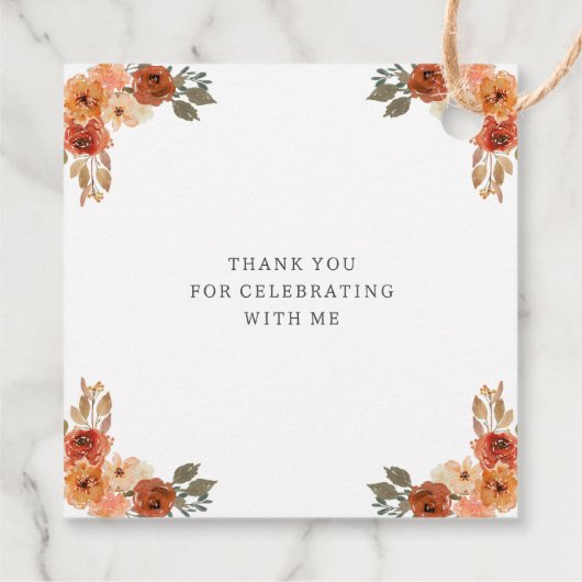 オレンジリトルカボチャ男女兼用ベビーシャワー フェイバータグ (裏面)