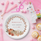 オレンジリトルカボチャ男女兼用ベビーシャワー ペーパープレート (パーティー)