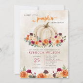 オレンジリトルカボチャ男女兼用ベビーシャワー 招待状 (正面)