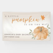 オレンジリトルカボチャ秋秋ベビーシャワー 横断幕 (横)