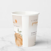 オレンジリトルカボチャ秋秋ベビーシャワー 紙コップ (左)