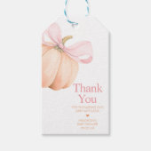 オレンジリトルカボチャ赤ちゃんシャワーメッセージカード ギフトタグ (正面)