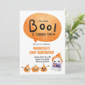 オレンジリトルブツー幽霊ハロウィン誕生日 招待状 (スタンド正面)