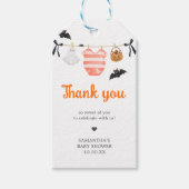 オレンジリトルブベビーシャワーメッセージカード ギフトタグ (正面)