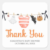 オレンジリトルブベビーシャワー スクエアシール (正面)