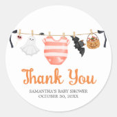 オレンジリトルブベビーシャワー ラウンドシール (正面)