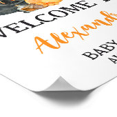 オレンジリトルブー幽霊ベビーシャワーウェルカム ポスター (角)