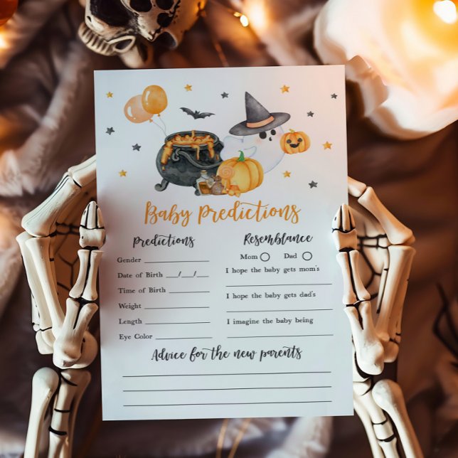オレンジリトルブー幽霊ベビー予測ゲーム (Ghost Halloween Baby Shower Baby Predictions Game)