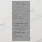 オレンジリネンモノグラムの結婚式 プログラム (裏面)