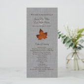 オレンジリネンモノグラムの結婚式 プログラム (スタンド正面)