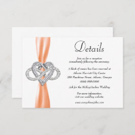 オレンジリボンインフィニティ結婚ハートの詳細 エンクロージャーカード