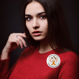 オレンジリボンエンジェルウィング蝶MSボタン 缶バッジ