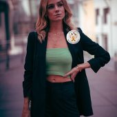 オレンジリボンエンジェルウィング蝶MSボタン 缶バッジ