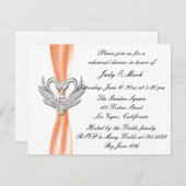 オレンジリボンシルバースワンズリハーサルディナー招待状 招待状 (正面/裏面)