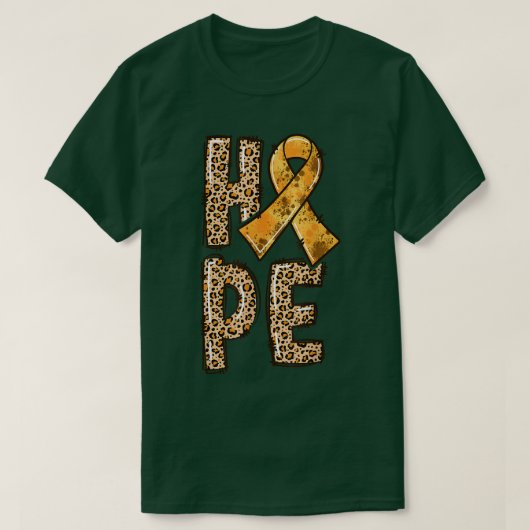 オレンジリボンヒョウ印刷HOPE ADHD生存者11 Tシャツ (デザイン正面)