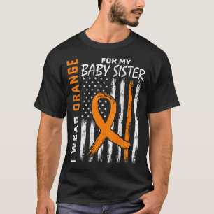 オレンジリボンベビー姉妹白血病認識度フラグ Tシャツ