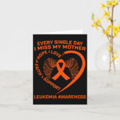 オレンジリボンママ 白血病の意識向上 思い出に  カード (黄色い花)