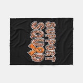 オレンジリボンレオパード印刷サポートスクワッドクランプ1 フリースブランケット (正面(横))