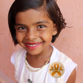 オレンジリボン多発性硬化症認識度ボタン 缶バッジ