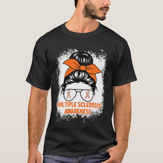 オレンジリボン女性多発性硬化症 Tシャツ (正面)