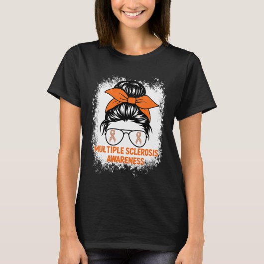 オレンジリボン女性多発性硬化症 Tシャツ (正面)