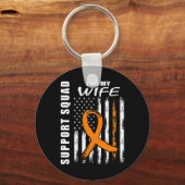 オレンジリボン妻白血病認識度USAフラッグカン キーホルダー (正面)