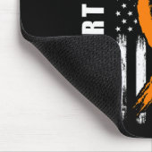 オレンジリボン妻白血病認識度USAフラッグカン マウスパッド (コーナー)